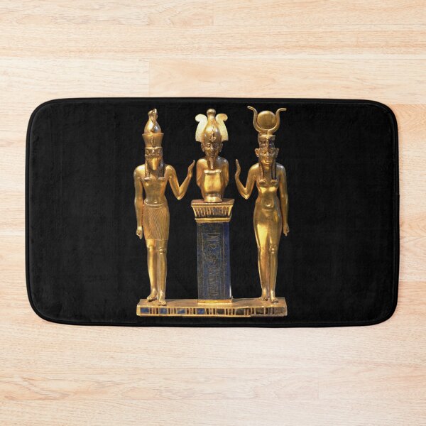 Item preview, Egyptian Trinity Golden Horus Osiris and Isis Statue designed and sold by signsandsymbols.