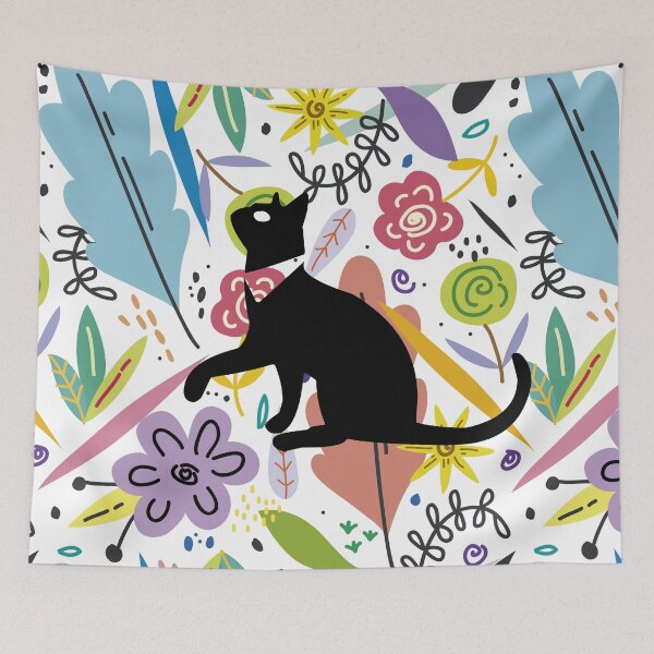 Item preview, Kawaii Adorable Cat with Beautiful Flower Pattern, Popoki 808 designed and sold by VinBasis.