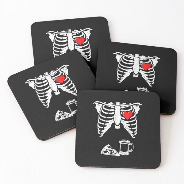Item preview, Dad Skeleton Halloween Beer Pizza Funny Pregnancy Couple Men designed and sold by HumbleShirt.