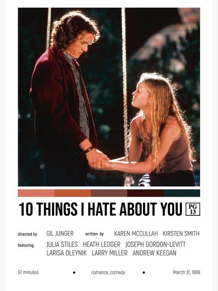 10 Things I Hate About You (1999) Movie Poster for Sale by