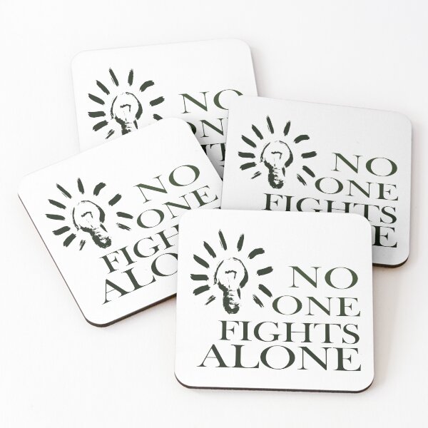 Item preview, No One Fights Alone, Quote of the day, Positive Thinking Art designed and sold by Kenvis-edu.