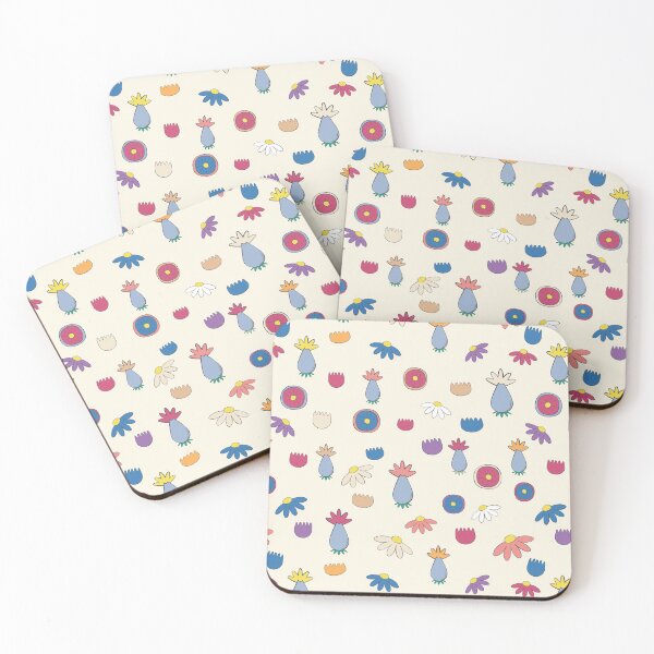 Item preview, "Gardone" - Retro Flower Pattern in Modern Pantone Colours designed and sold by CattDesigns.