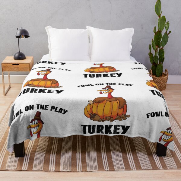 Item preview, Fowl On The Play, Thanksgiving Turkey Pun designed and sold by SportyDogShop.