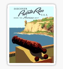 Vintage Discover Puerto Rico WPA Sticker