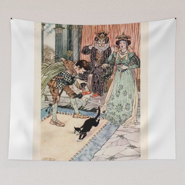 Item preview, Vintage Fairytale with Black Cat Book Illustration  designed and sold by Bellathewilde.