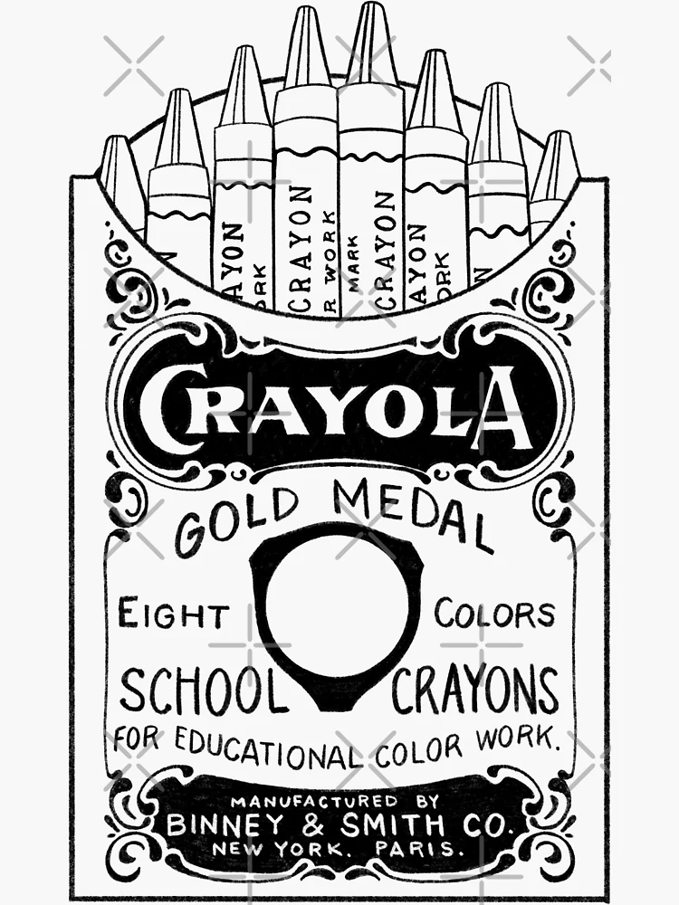 crayola crayon box  Sticker for Sale by Breelynn Keif