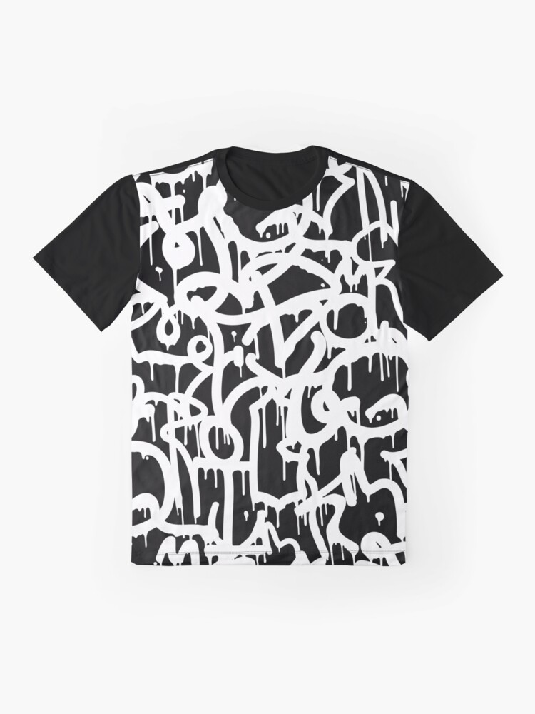 "Black and White Graffiti Pattern" T-shirt for Sale by PRODUCTPICS ...