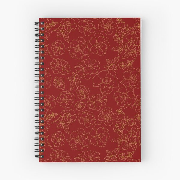 Item preview, Ramblin' Rose Gold on Dark Red Repeat 5748 designed and sold by Art in My Loft.
