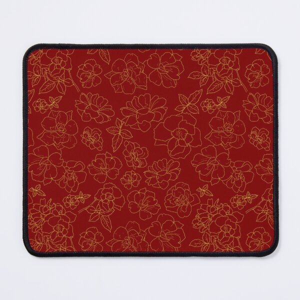 Item preview, Ramblin' Rose Gold on Dark Red Repeat 5748 designed and sold by Art in My Loft.