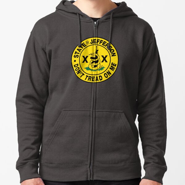 State of Jefferson No Tread Coiled Snake Zipped Hoodie