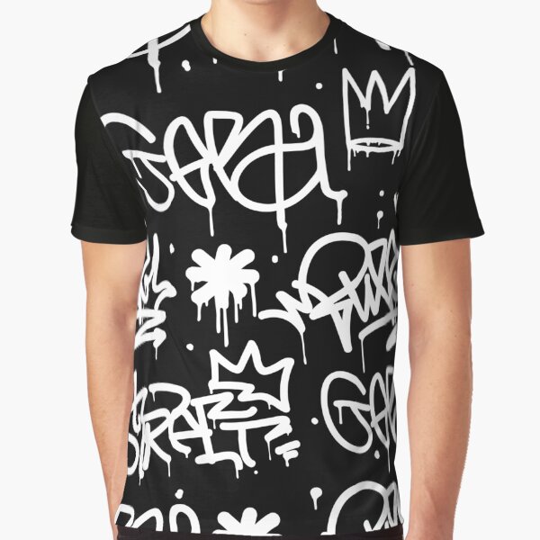 "Black and White Graffiti" Tshirt for Sale by PRODUCTPICS Redbubble