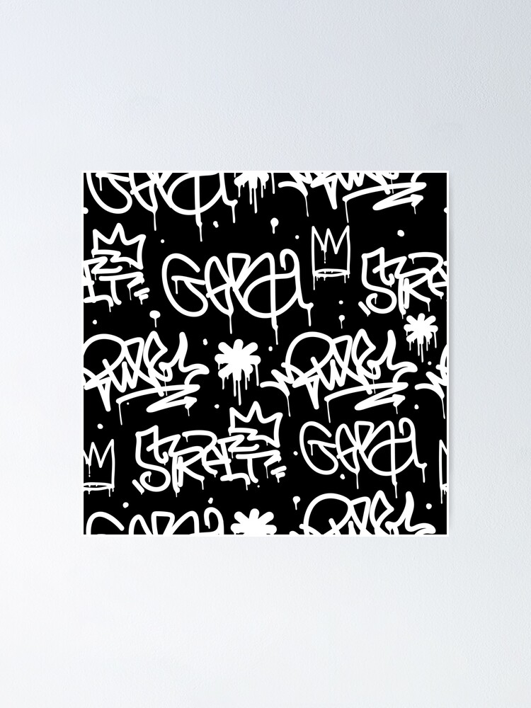 "Black and White Graffiti" Poster for Sale by PRODUCTPICS Redbubble