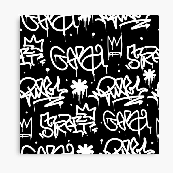 "Black and White Graffiti" Canvas Print for Sale by PRODUCTPICS Redbubble