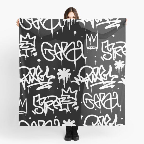 Black and White Graffiti Scarf