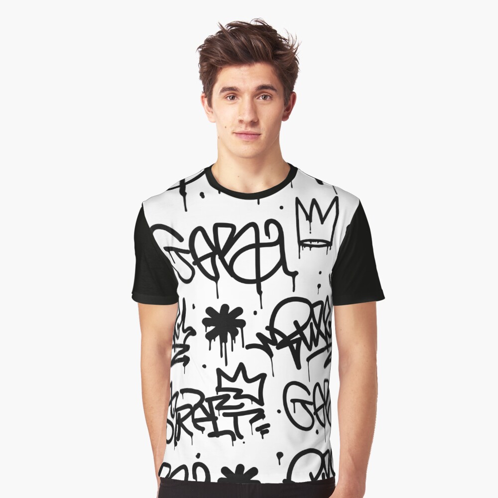 "Black and White Graffiti" Tshirt by PRODUCTPICS Redbubble