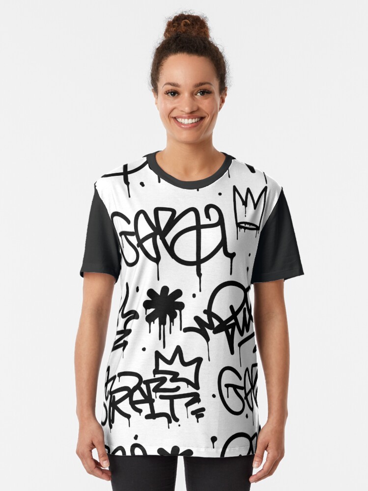 "Black and White Graffiti" Tshirt by PRODUCTPICS Redbubble
