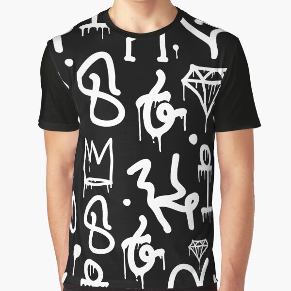 "Black and White Graffiti" Tshirt for Sale by PRODUCTPICS Redbubble