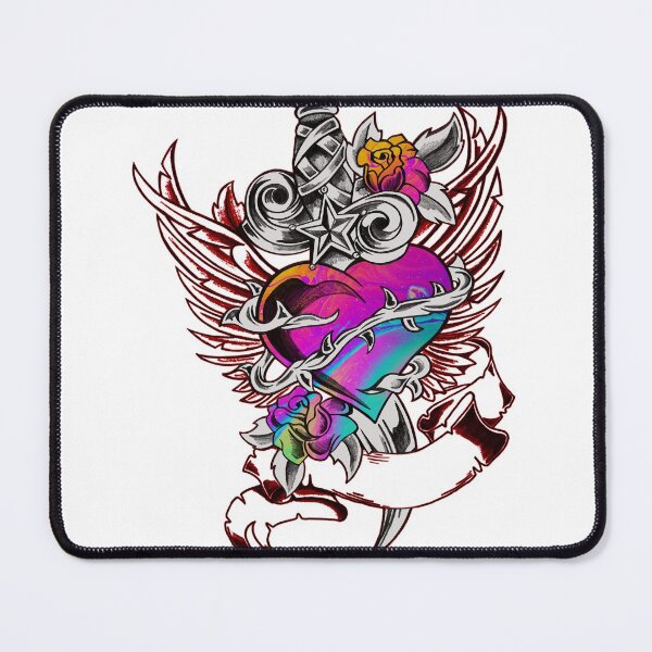 Heart Star Flower Abstract Graphic Mouse Pad