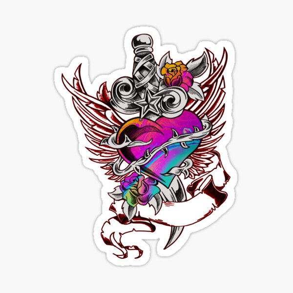 Heart Star Flower Abstract Graphic Sticker