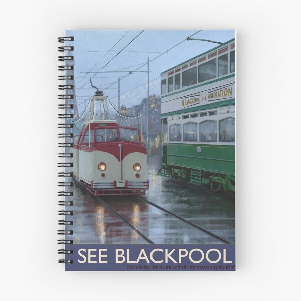 Item preview, Vintage Blackpool Pleasure Beach trams postcard illustration designed and sold by Daniel Rodgers.
