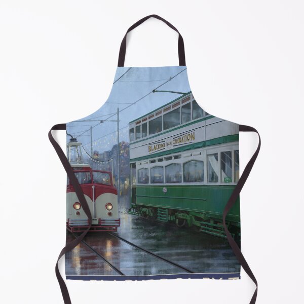 Item preview, Vintage Blackpool Pleasure Beach trams postcard illustration designed and sold by Daniel Rodgers.
