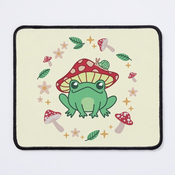 Item preview, Cute Cottagecore Frog In Red Mushroom Hat - Goblincore Fly Agaric Froggy with Snail designed and sold by ShyOwlet.