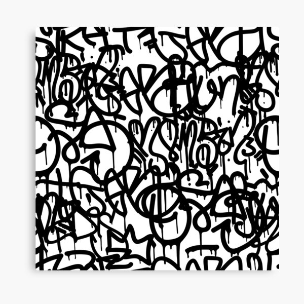 "Black and White Graffiti" Canvas Print for Sale by PRODUCTPICS Redbubble