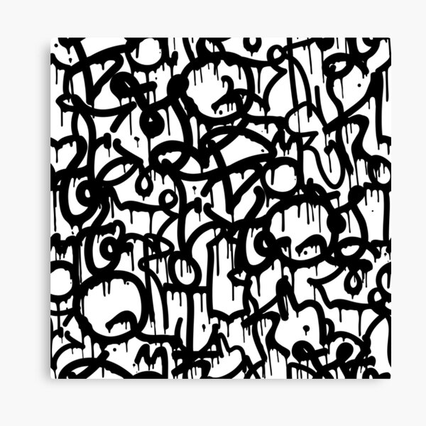 "Black and White Graffiti" Canvas Print for Sale by PRODUCTPICS Redbubble