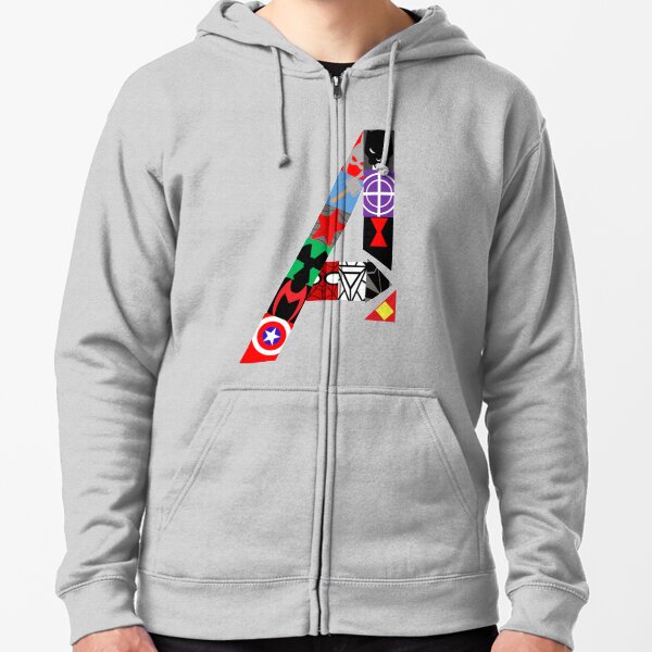 Superhero Symbols Zipped Hoodie