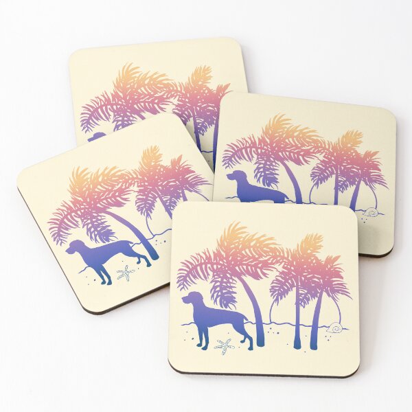 Item preview, Weimaraner Ombre Beach Sunrise designed and sold by JannaSalak.
