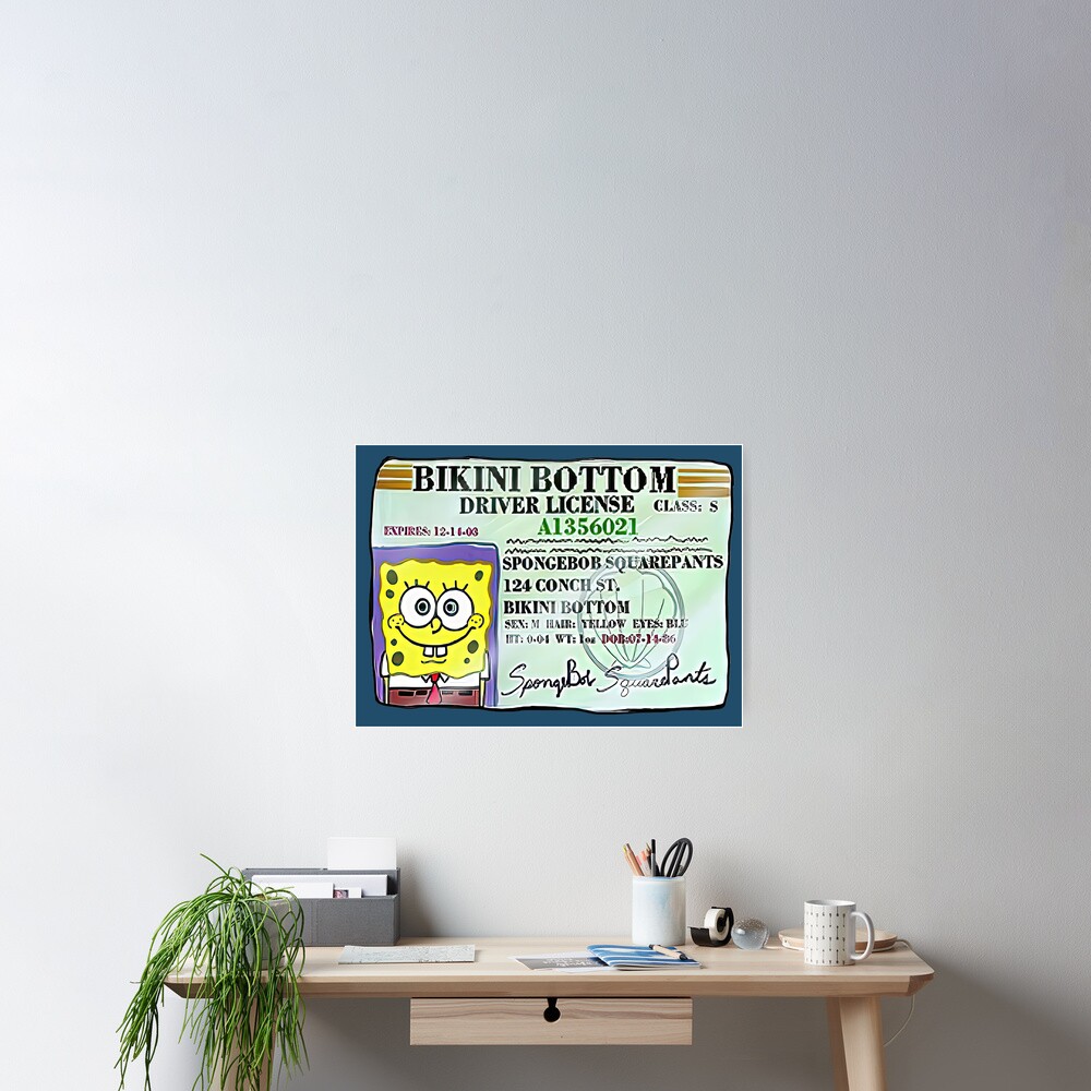 "BIKINI BOTTOM DRIVER LICENCE" Poster by VINTAGEGARAGE Redbubble