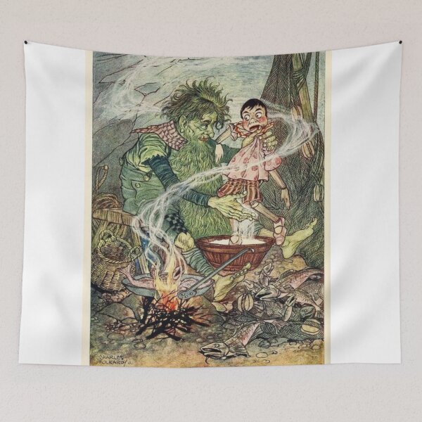 Item preview, Pinocchio Vintage Fairytale Book Illustration  designed and sold by Bellathewilde.