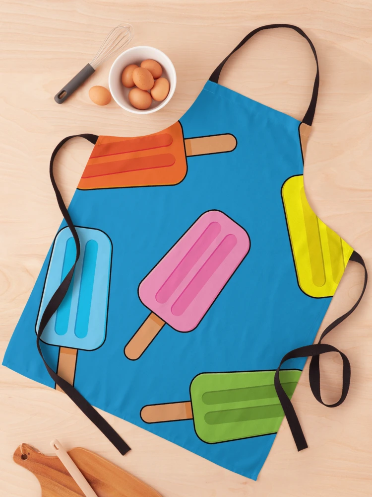 Thumbnail 1 of 6, Apron, Assorted Colorful Popsicles Pattern designed and sold by BirdAtWork.