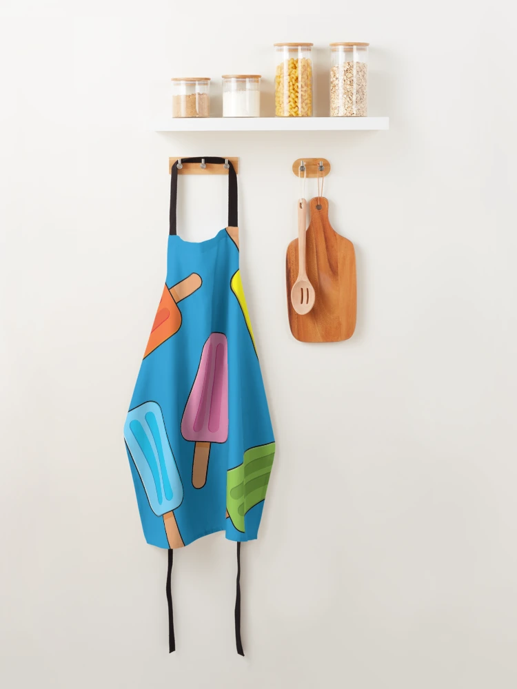 Thumbnail 4 of 6, Apron, Assorted Colorful Popsicles Pattern designed and sold by BirdAtWork.
