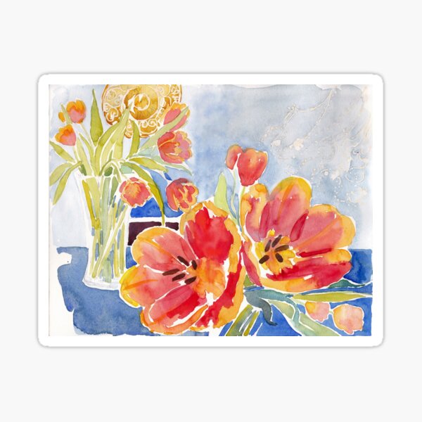 Tulips at Deja Bru Sticker