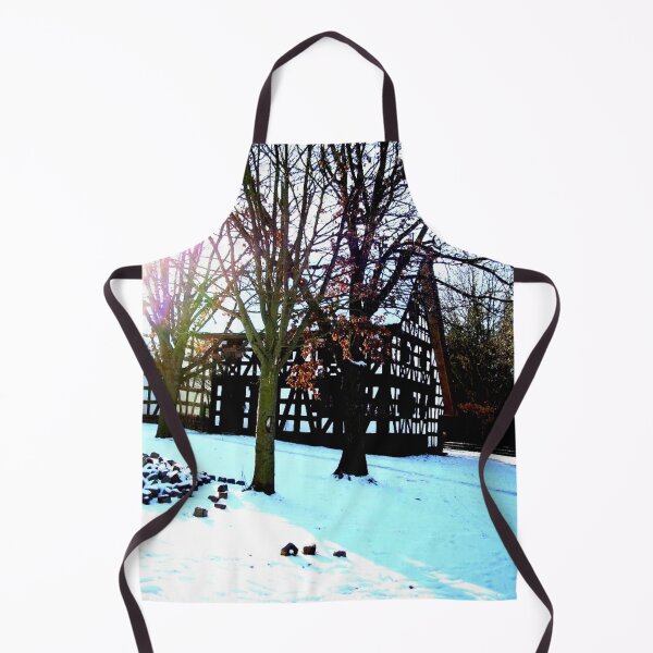Item preview, Landscape winter sun half-timbered village snow trees shadow light designed and sold by G-M-Designs.