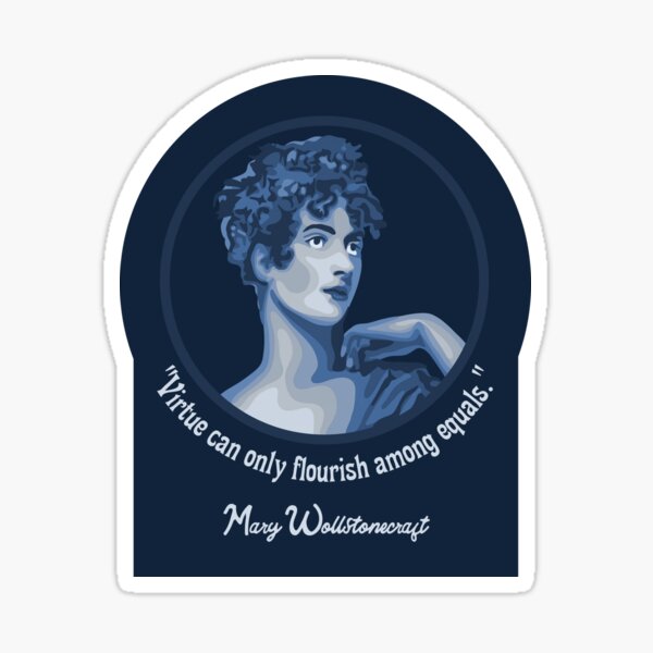 Vista previa del artículo con la obra «Retrato y cita de Mary Wollstonecraft», diseñado y vendido por Unhinged Heather.