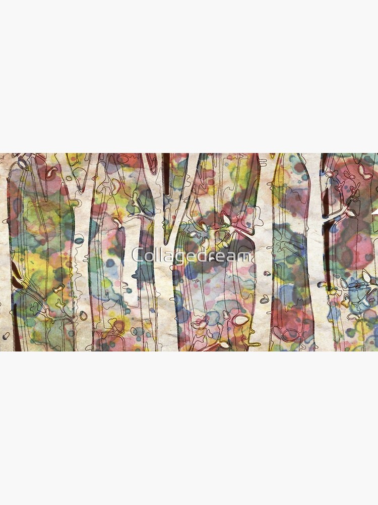 watercolor colorful forest birch trees by Collagedream