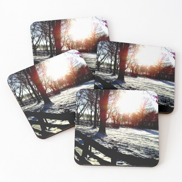 Item preview, Landscape winter sun half-timbered village snow trees shadow light designed and sold by G-M-Designs.