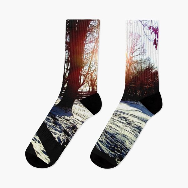 Item preview, Landscape winter sun half-timbered village snow trees shadow light designed and sold by G-M-Designs.