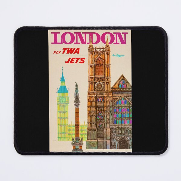 Item preview, VINTAGE FLY TWA JETS TO LONDON TRAVEL ADVERTISEMENT! designed and sold by CinemaObscura.