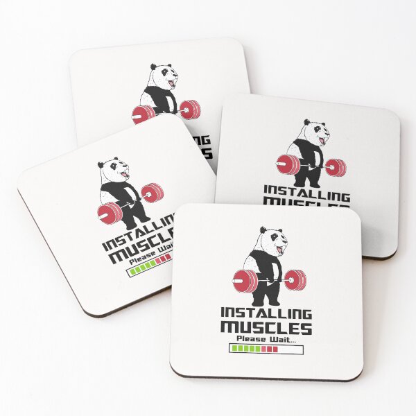 Item preview, Panda working out - Installing Muscles Please Wait Fitness designed and sold by HarveyJade.