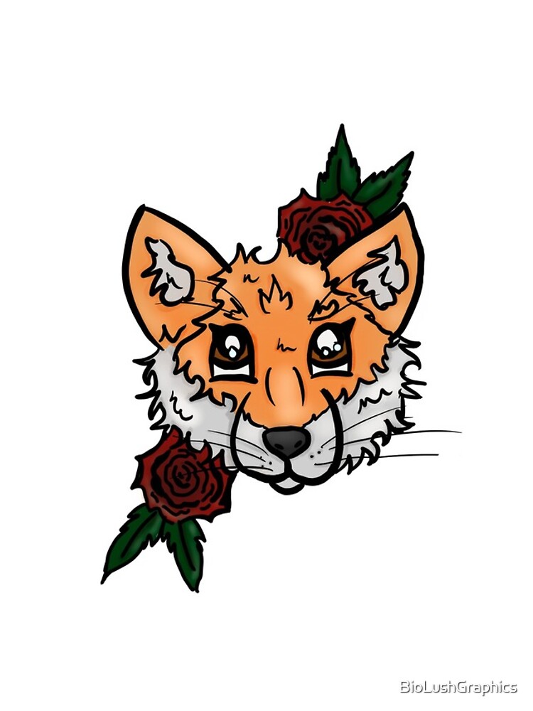 Thumbnail 4 of 4, iPhone Case, Fox and Roses designed and sold by BioLushGraphics.