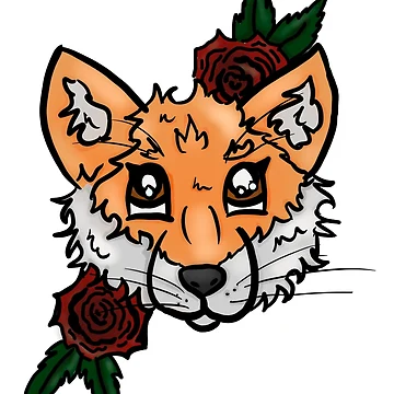 Artwork thumbnail, Fox and Roses by BioLushGraphics