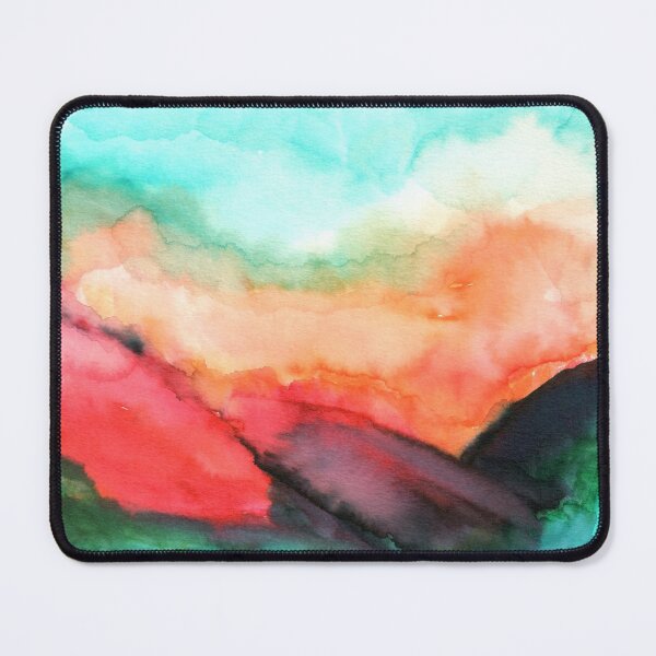 Item preview, Fiery Sunset Mountain Watercolor Painting designed and sold by Cazerin.