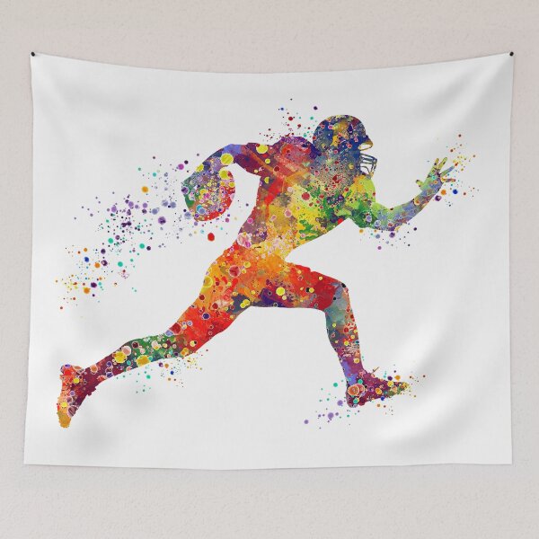 Item preview, American Football Player Sports Watercolor designed and sold by LotusGifts.