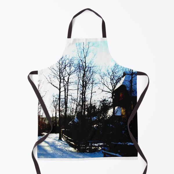Item preview, Landscape winter sun half-timbered village snow trees shadow light designed and sold by G-M-Designs.