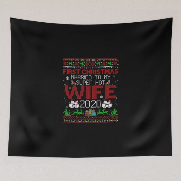Item preview, Funny First Christmas Married To My Super Hot Wife 2020 Sweatshirt designed and sold by soldeokate.