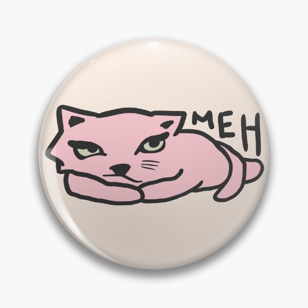 Item preview, Meh Cat Pink - Funny Cat Doodle designed and sold by ViewerEqualsPhoton.