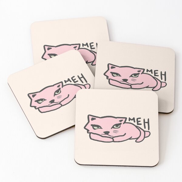 Item preview, Meh Cat Pink - Funny Cat Doodle designed and sold by ViewerEqualsPhoton.
